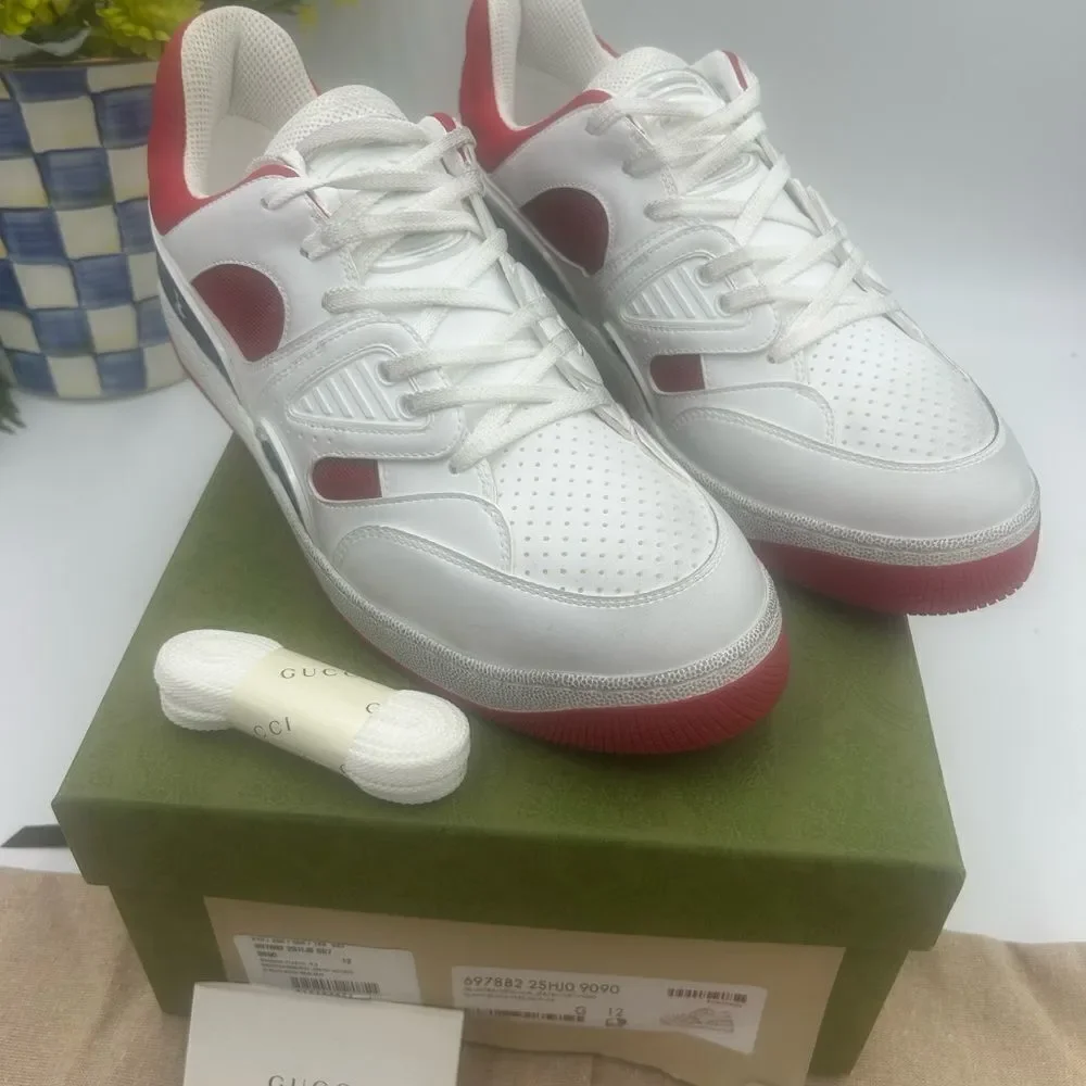 Men’s Gucci demetra basket leather sneakers size 12 made in Italy